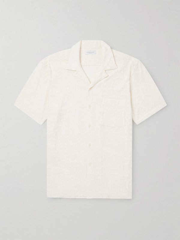 Camp-Collar Cotton-Terry Shirt
