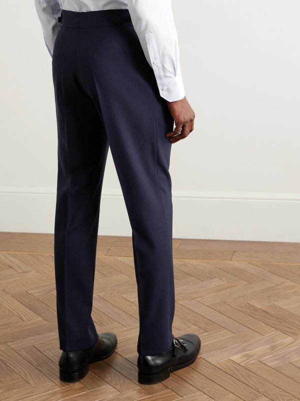 Hepworth Slim-Fit Pleated Wool-Crepe Suit Trousers - BK Hepworth Slim-Fit Pleated Wool-Crepe Suit Trousers - BK