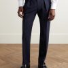 Hepworth Slim-Fit Pleated Wool-Crepe Suit Trousers - FR Hepworth Slim-Fit Pleated Wool-Crepe Suit Trousers - FR