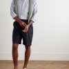 Slim-Fit Button-Down Collar Striped Linen and Cotton-Blend Shirt - OU Slim-Fit Button-Down Collar Striped Linen and Cotton-Blend Shirt - OU
