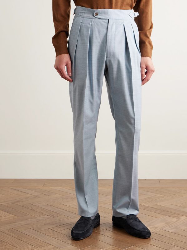 Hepworth Slim-Fit Pleated Wool Suit Trousers - FR Hepworth Slim-Fit Pleated Wool Suit Trousers - FR