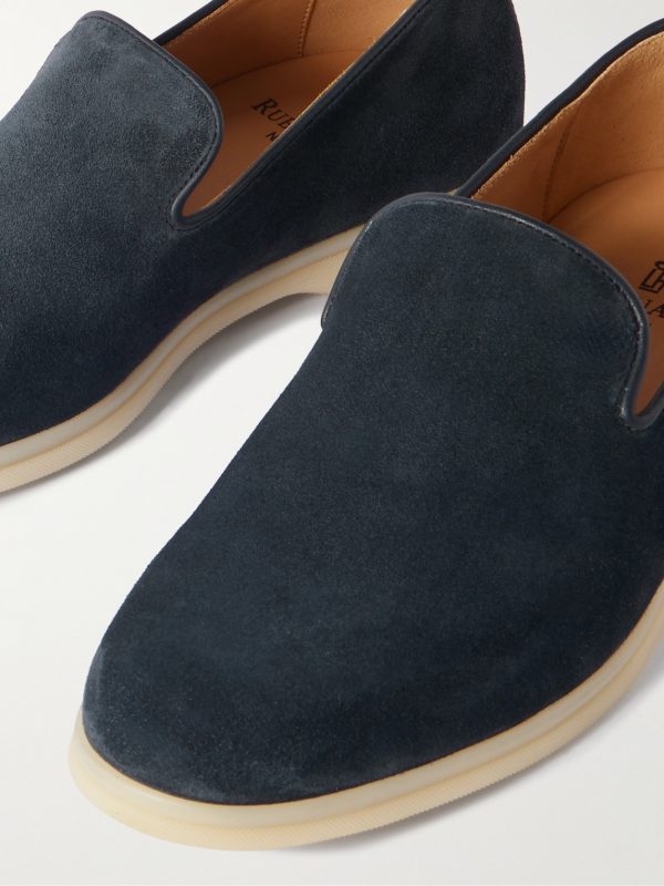 Mod Mare Leather-Trimmed Suede Loafers - CU Mod Mare Leather-Trimmed Suede Loafers - CU