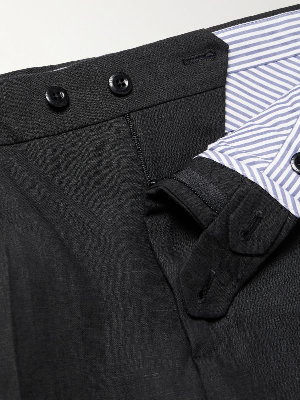 Mod Luca Slim-Fit Straight-Leg Linen Trousers - E1 Mod Luca Slim-Fit Straight-Leg Linen Trousers - E1