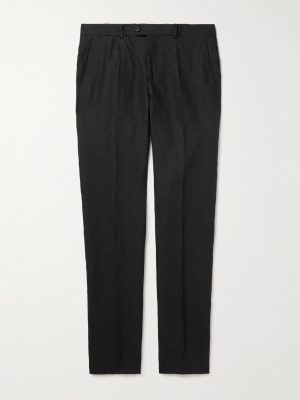 Mod Luca Slim-Fit Straight-Leg Linen Trousers Mod Luca Slim-Fit Straight-Leg Linen Trousers