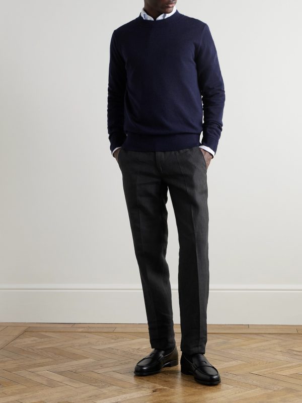 Mod Luca Slim-Fit Straight-Leg Linen Trousers - OU Mod Luca Slim-Fit Straight-Leg Linen Trousers - OU