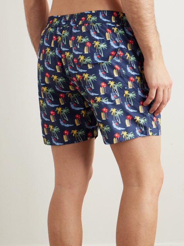 Straight-Leg Mid-Length Printed Swim Shorts - BK