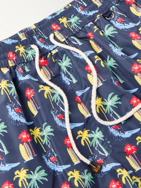 Straight-Leg Mid-Length Printed Swim Shorts - CU
