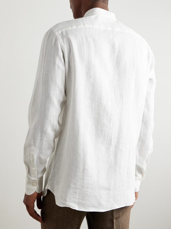 Guru Grandad-Collar Linen Shirt - BK
