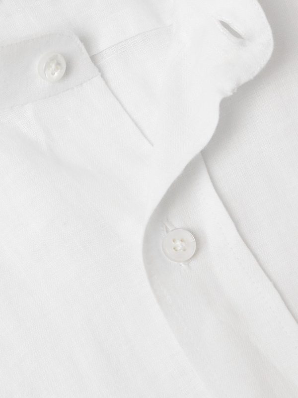 Guru Grandad-Collar Linen Shirt - CU
