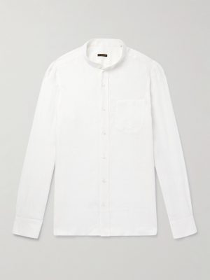 Guru Grandad-Collar Linen Shirt
