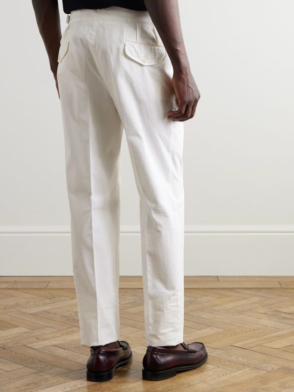 Manny Straight-Leg Pleated Cotton-Twill Trousers - BK Manny Straight-Leg Pleated Cotton-Twill Trousers - BK