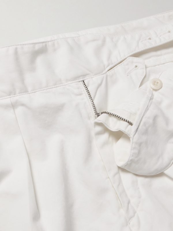 Manny Straight-Leg Pleated Cotton-Twill Trousers - E1 Manny Straight-Leg Pleated Cotton-Twill Trousers - E1