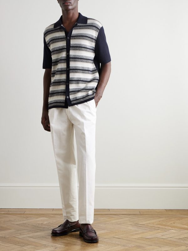 Manny Straight-Leg Pleated Cotton-Twill Trousers - OU Manny Straight-Leg Pleated Cotton-Twill Trousers - OU