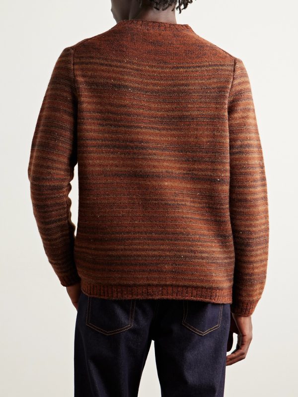 Striped Merino Wool and Cashmere-Blend Sweater - BK Striped Merino Wool and Cashmere-Blend Sweater - BK