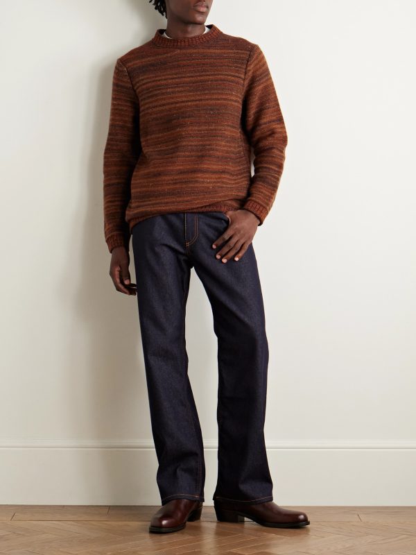 Striped Merino Wool and Cashmere-Blend Sweater - OU Striped Merino Wool and Cashmere-Blend Sweater - OU