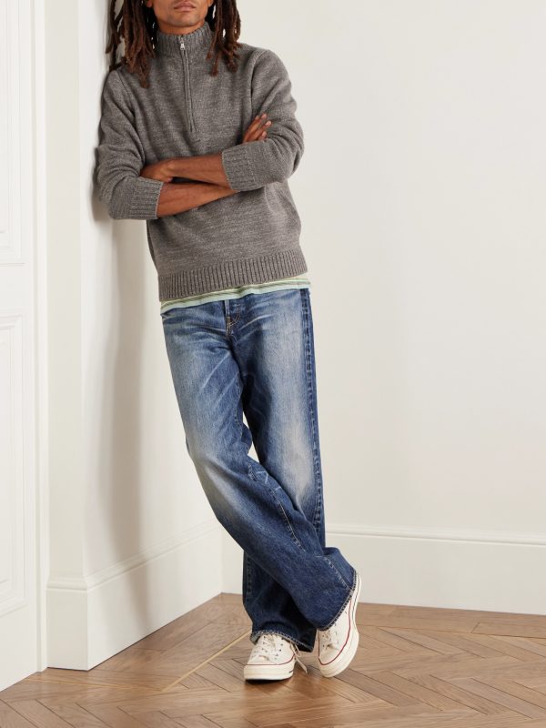 Wool and Linen-Blend Half-Zip Sweater - OU Wool and Linen-Blend Half-Zip Sweater - OU
