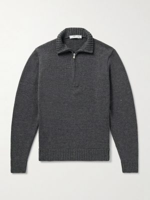 Wool and Linen-Blend Half-Zip Sweater