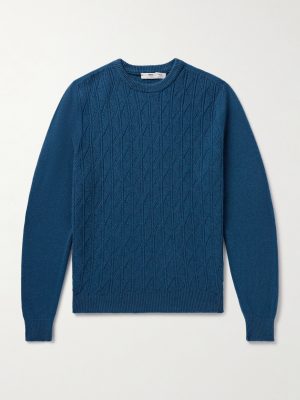 Slim-Fit Cable-Knit Merino Wool and Cashmere-Blend Sweater Slim-Fit Cable-Knit Merino Wool and Cashmere-Blend Sweater