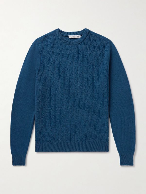 Slim-Fit Cable-Knit Merino Wool and Cashmere-Blend Sweater