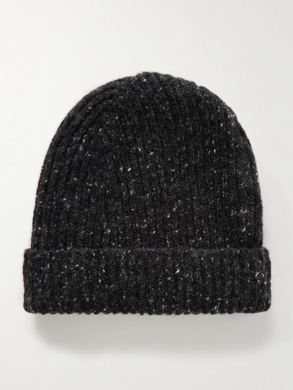 Ribbed Donegal Cashmere Beanie Ribbed Donegal Cashmere Beanie