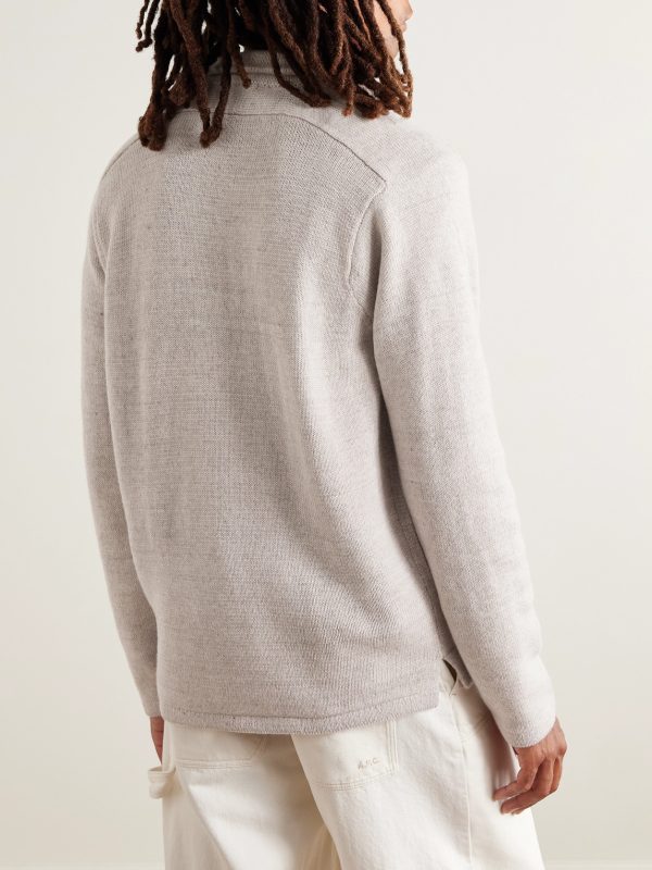 Wool and Linen-Blend Polo Shirt - BK Wool and Linen-Blend Polo Shirt - BK