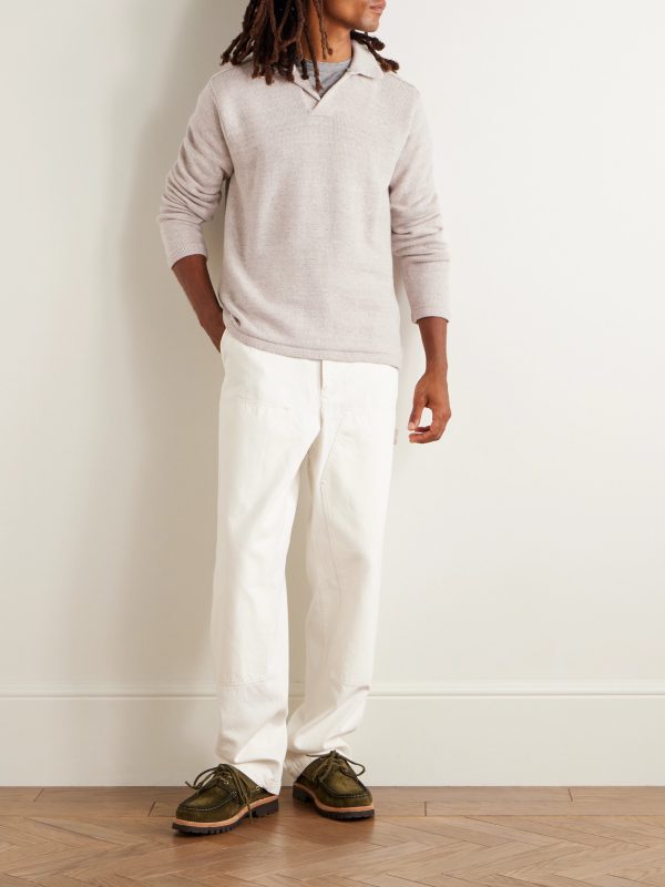 Wool and Linen-Blend Polo Shirt - OU Wool and Linen-Blend Polo Shirt - OU