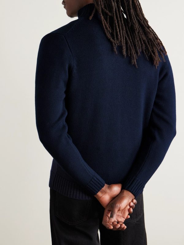 Wool and Linen-Blend Zip-Up Cardigan - BK