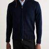 Wool and Linen-Blend Zip-Up Cardigan - FR