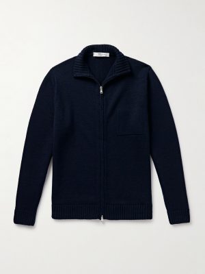 Wool and Linen-Blend Zip-Up Cardigan