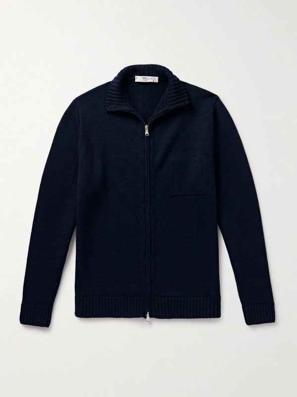 Wool and Linen-Blend Zip-Up Cardigan