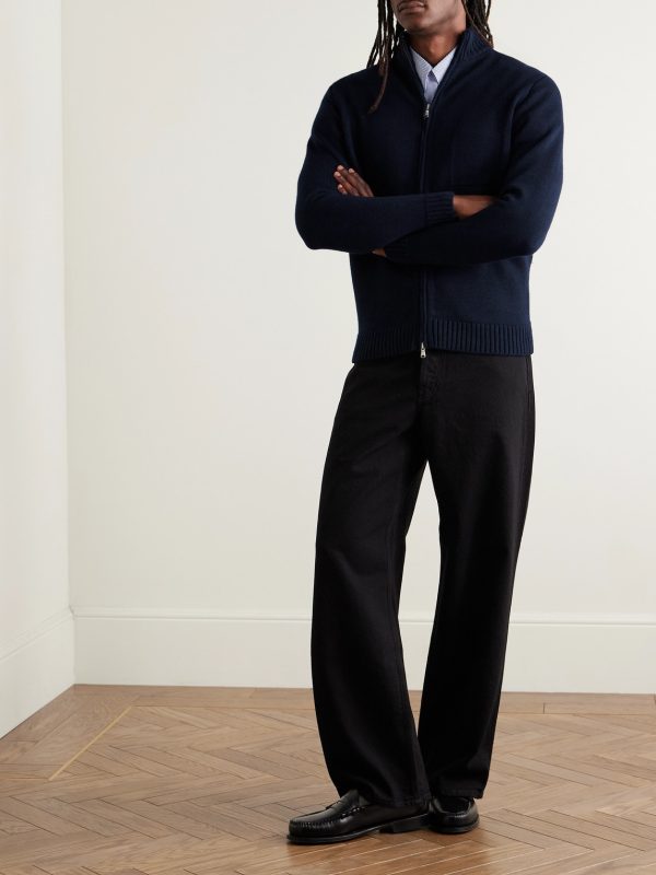 Wool and Linen-Blend Zip-Up Cardigan - OU