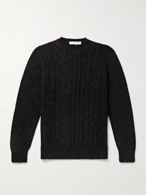 Ridges Slim-Fit Cable-Knit Merino Wool and Cashmere-Blend Aran Sweater Ridges Slim-Fit Cable-Knit Merino Wool and Cashmere-Blend Aran Sweater