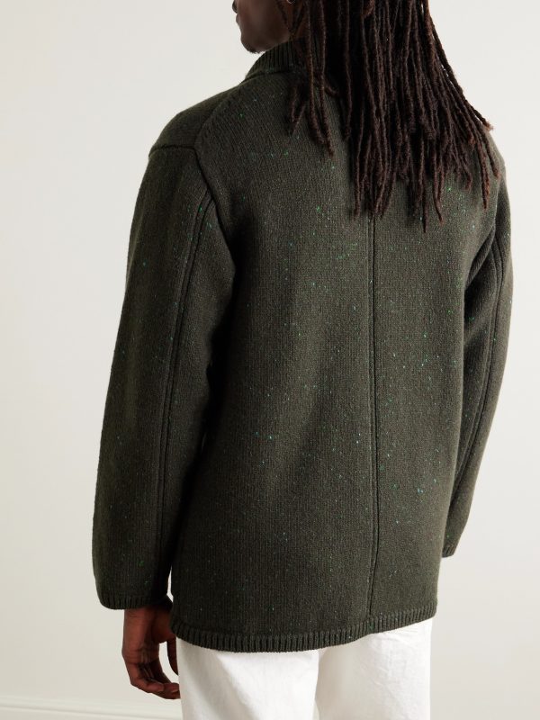 Unstructured Merino Wool and Cashmere-Blend Cardigan - BK Unstructured Merino Wool and Cashmere-Blend Cardigan - BK