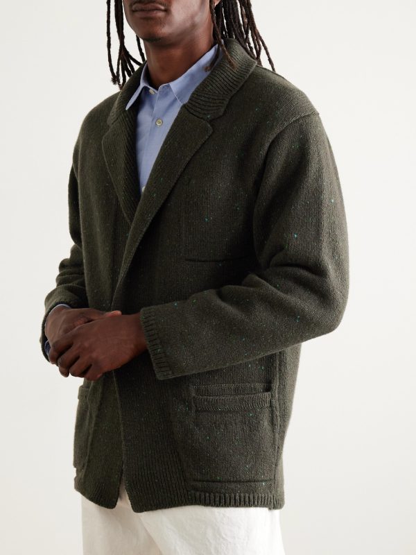 Unstructured Merino Wool and Cashmere-Blend Cardigan - FR Unstructured Merino Wool and Cashmere-Blend Cardigan - FR