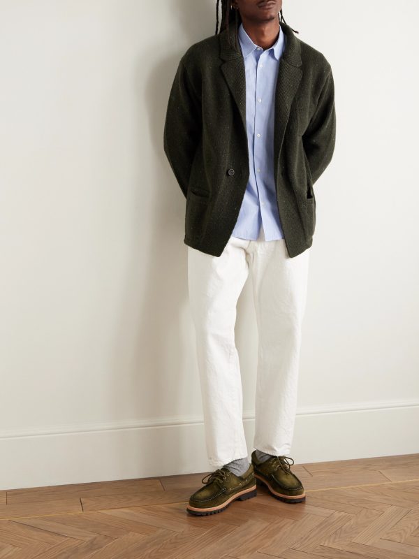 Unstructured Merino Wool and Cashmere-Blend Cardigan - OU Unstructured Merino Wool and Cashmere-Blend Cardigan - OU
