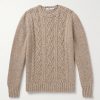 Celebration Cable-Knit Merino Wool and Cashmere-Blend Sweater Celebration Cable-Knit Merino Wool and Cashmere-Blend Sweater