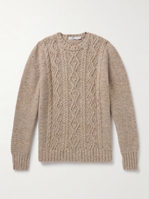 Celebration Cable-Knit Merino Wool and Cashmere-Blend Sweater Celebration Cable-Knit Merino Wool and Cashmere-Blend Sweater