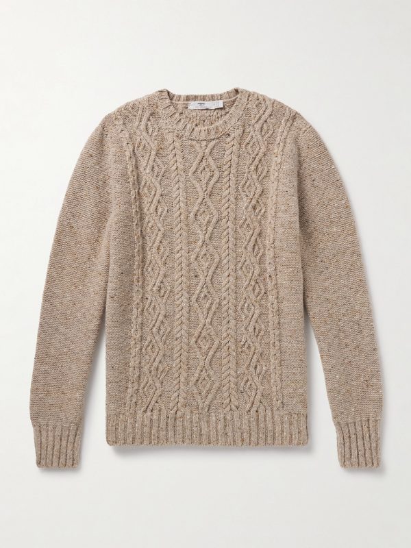 Celebration Cable-Knit Merino Wool and Cashmere-Blend Sweater Celebration Cable-Knit Merino Wool and Cashmere-Blend Sweater