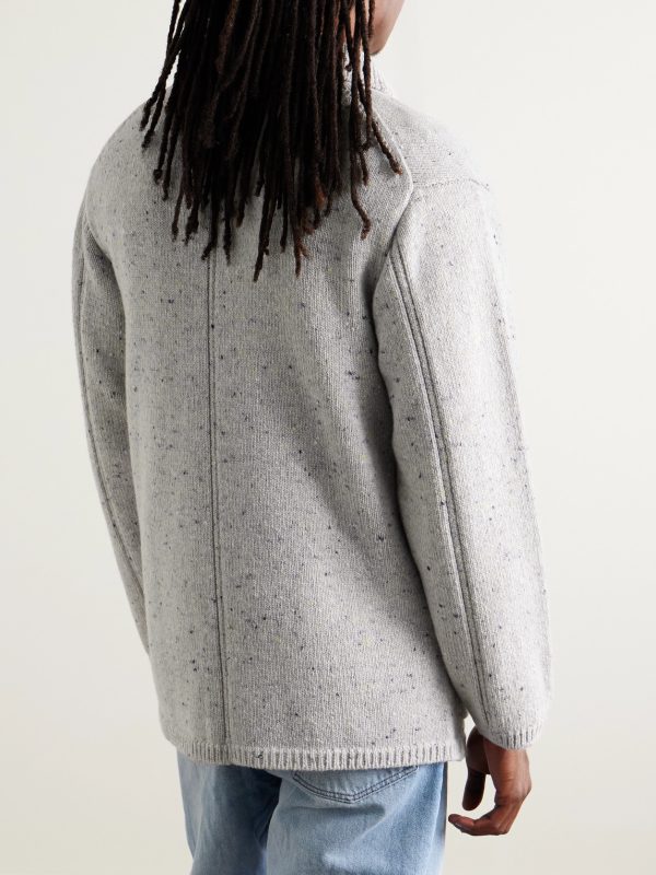 Unstructured Merino Wool and Cashmere-Blend Cardigan - BK Unstructured Merino Wool and Cashmere-Blend Cardigan - BK