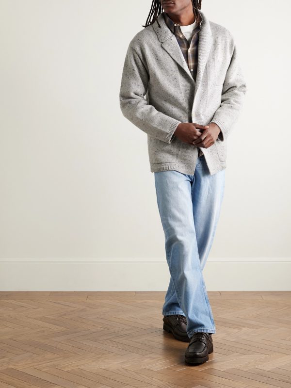 Unstructured Merino Wool and Cashmere-Blend Cardigan - OU Unstructured Merino Wool and Cashmere-Blend Cardigan - OU