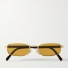 Rectangular-Frame Gold-Tone and Tortoiseshell Acetate Sunglasses Rectangular-Frame Gold-Tone and Tortoiseshell Acetate Sunglasses