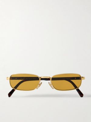 Rectangular-Frame Gold-Tone and Tortoiseshell Acetate Sunglasses Rectangular-Frame Gold-Tone and Tortoiseshell Acetate Sunglasses