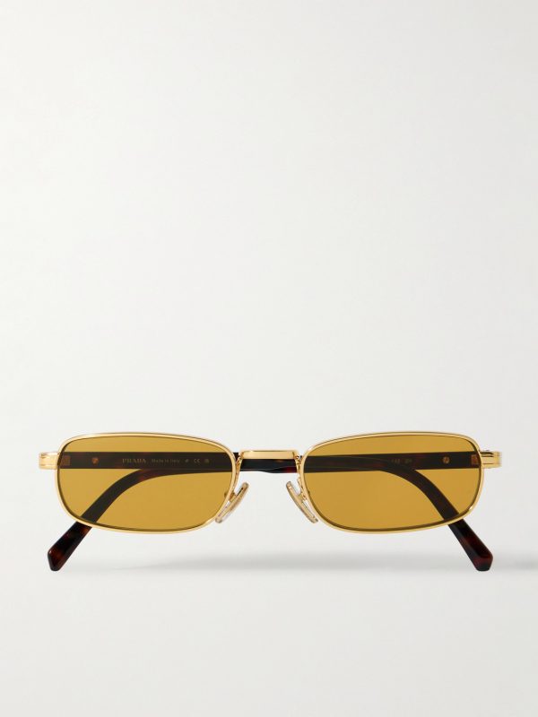 Rectangular-Frame Gold-Tone and Tortoiseshell Acetate Sunglasses Rectangular-Frame Gold-Tone and Tortoiseshell Acetate Sunglasses