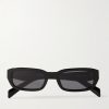 Rectangular-Frame Acetate Sunglasses