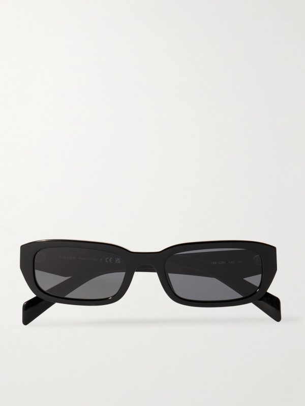 Rectangular-Frame Acetate Sunglasses