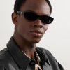 Rectangular-Frame Acetate Sunglasses - OU