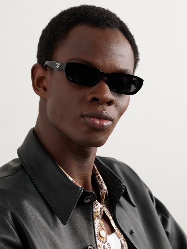 Rectangular-Frame Acetate Sunglasses - OU