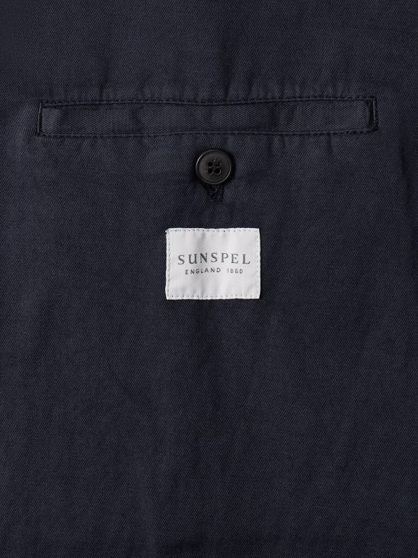 Unstructured Garment-Dyed Cotton and Linen-Blend Twill Blazer - E1 Unstructured Garment-Dyed Cotton and Linen-Blend Twill Blazer - E1