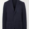 Unstructured Garment-Dyed Cotton and Linen-Blend Twill Blazer Unstructured Garment-Dyed Cotton and Linen-Blend Twill Blazer