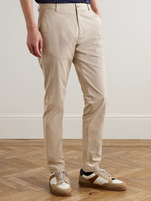 Straight-Leg Garment-Dyed Cotton-Blend Twill Chinos - FR Straight-Leg Garment-Dyed Cotton-Blend Twill Chinos - FR